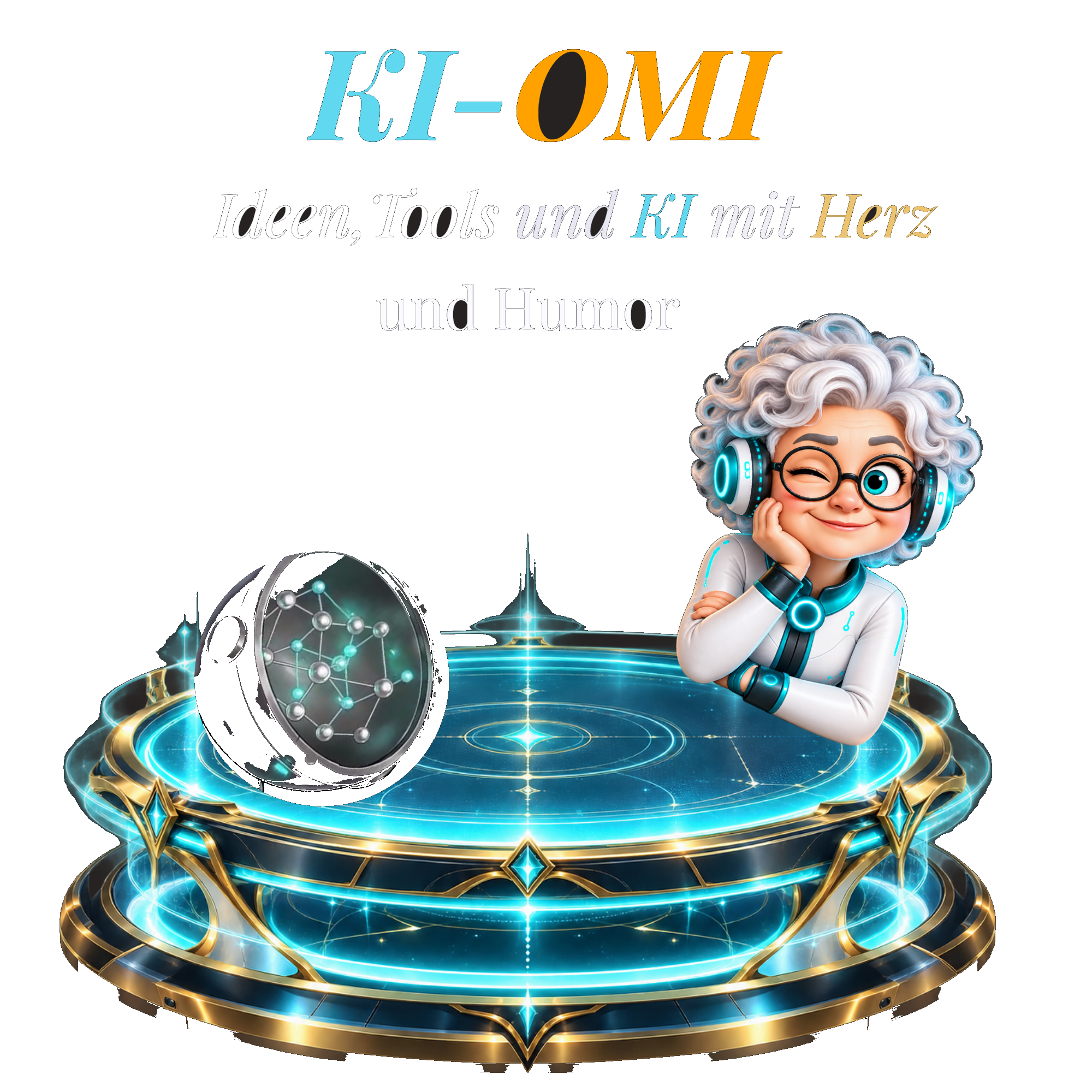 KI-Omi Tischmotiv als Abschlussbild